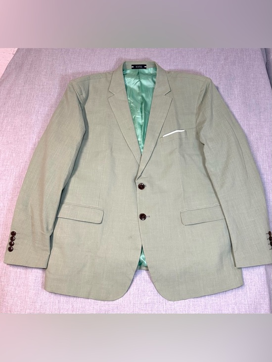 Men's Sage Green 3 piece Suit Linen /Cotton Sz XXL - Picture 10 of 16